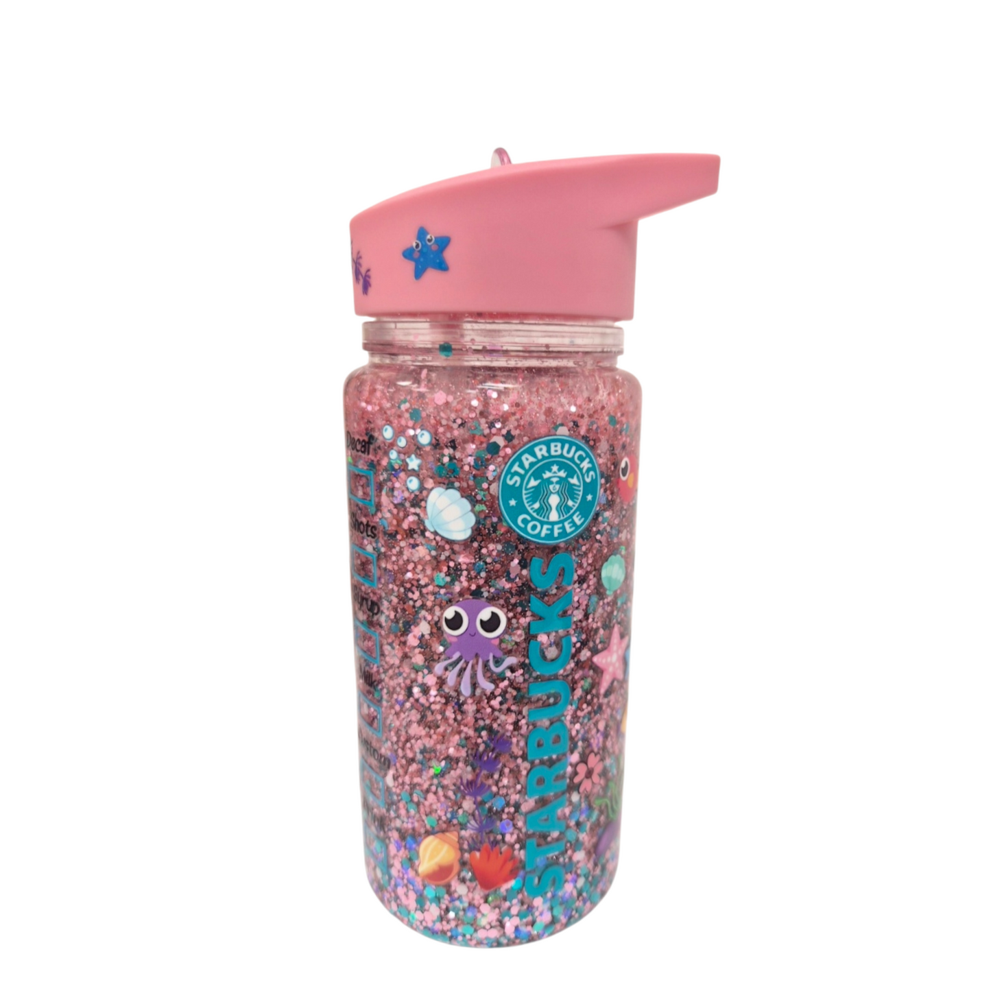 🧜‍♀️ Gourde Birdy – Décor Petite Sirène & effet paillettes suspendues ✨